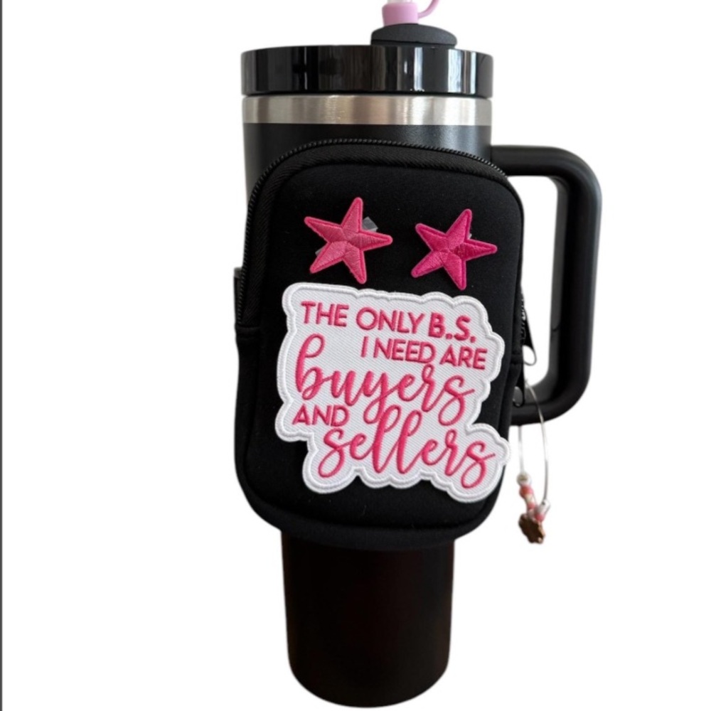 Realtor B.S. Black Cup Bag for Stanley Tumbler Accessories